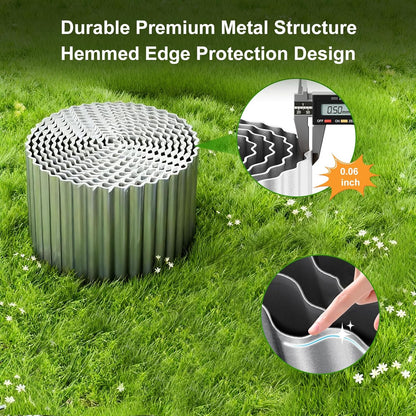 Corrugated Metal Garden Edging 6" x 50Ft, Sturdy Lawn Edging Border, Landscape Edging Border for