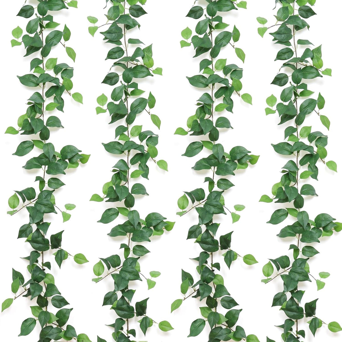Dremisland 4 Strands Artificial Scindaps Vines Garland 6.7ft Fake Vines Ivy Garland Silk Green