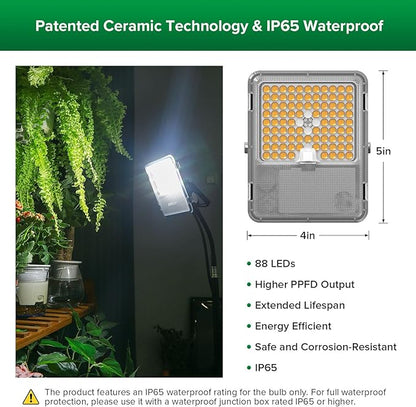 SANSI Grow Lights for Indoor Plants, Dimmable 45W Plant Lights for Indoor Growing, 88 LEDs Full