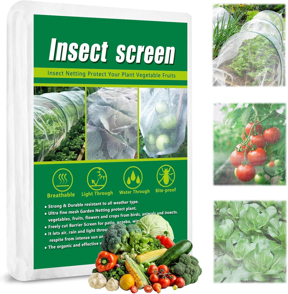 10 X 50 FT Garden Mesh Netting Pest Barrier for Raised Beds, Fruit Tree Netting for Cicadas, Bird