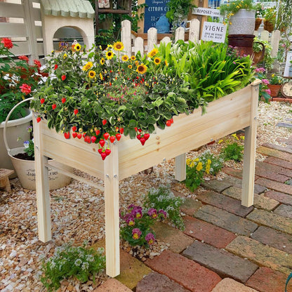 Elevated Wooden Raised Garden Bed with Legs, Reinforced Large Planter Box