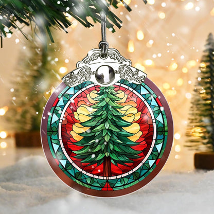 Stained Glass Christmas Ornaments, Jocidea Ornaments for Christmas Tree, Christmas Tree Decor