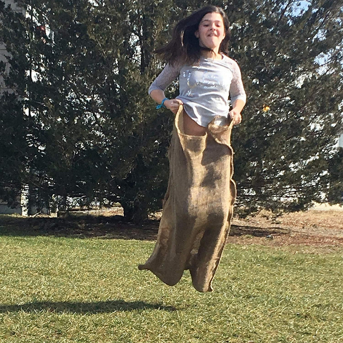 All Natural Reusable Jute Burlap Sacks 24" x 40" | Potato Sack Race Bags for Kids & Adults |