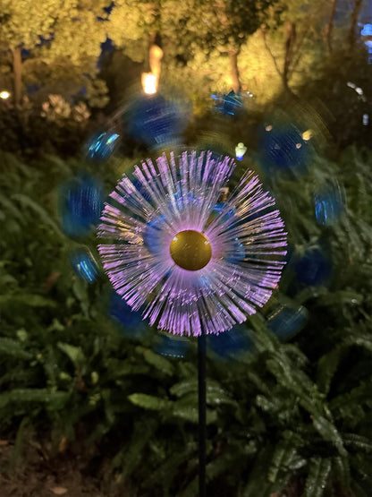 46" Butterfly Flower Solar Wind Spinners for Yard and Garden, Sapphire Kinetic Windmill Wind