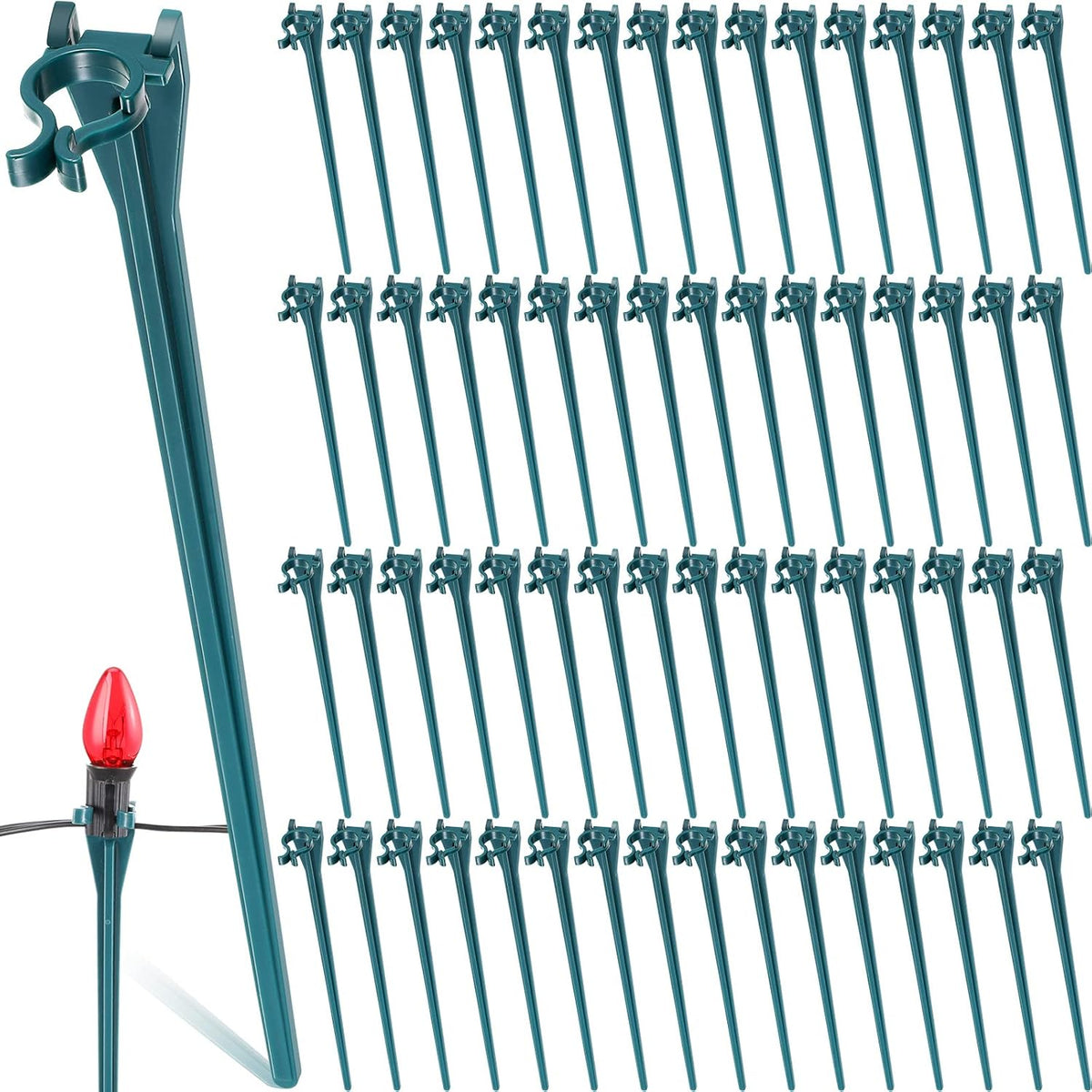 Jetec 400 Pieces Christmas Light Stakes Universal Yard Lawn Holiday 7.5 Inches Light Ground Stakes