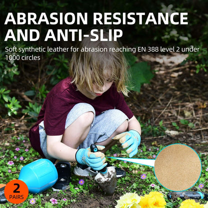 Vgo... 2-Pairs Age 5-6 Kids Gardening Gloves,Children Yard Work Gloves,Soft Safety Outdoor Playing