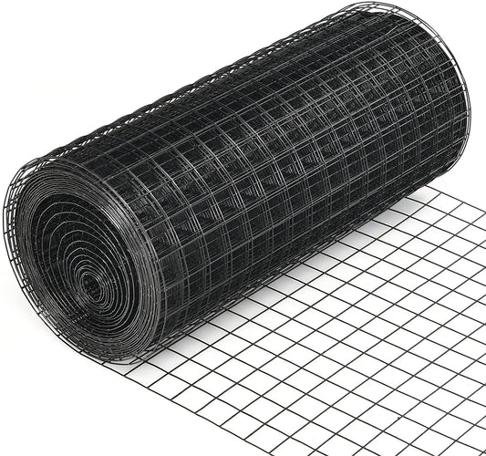Fencer Wire 16 Gauge Hardware Cloth, Black Vinyl Coated Welded Wire Mesh, Chicken Coop Wire Fence