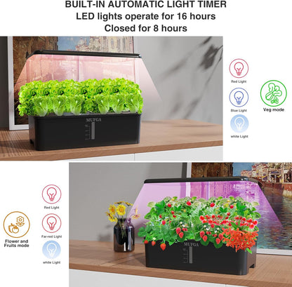 Hydroponics Growing System Herb Garden - MUFGA 18 Pods Indoor Gardening System with LED Grow Light