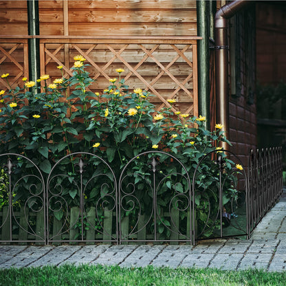 Decorative Garden Fence 10 Pack, Total 24in(H)x10ft(L) Animal Barrier Fence