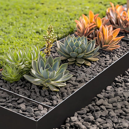 10-Pack Galvanized Steel Landscape Lawn Edging - 4.5 inch Height Black Powder Coated Bendable Metal