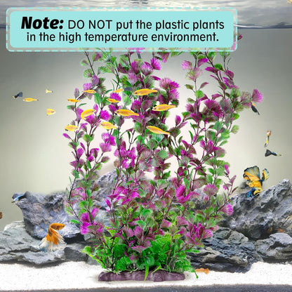 Hamiledyi Aquarium Plastic Plants Aquarium Decor Artificial Fish Tank Plants,Tall Fish Tank