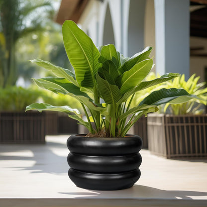 SQOWL Ceramic Flower Pot 13.5 Inch - Large Planter for Indoor Plants Outdoor Plant Pot with
