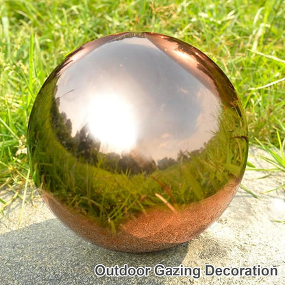 Nerien 10inch Gazing Ball, Stainless Steel Garden Mirror Globe, Polished Ornament Sphere, Hollow