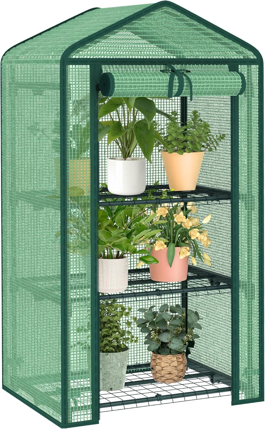 3-Tier Greenhouse for Indoor and Outdoor Use, 4ft Tall Portable Mini Green House with Shelves