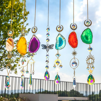 7 PCS Crystal Suncatcher, Hanging Suncatchers with Crystals Light, Sun Catchers Indoor Window