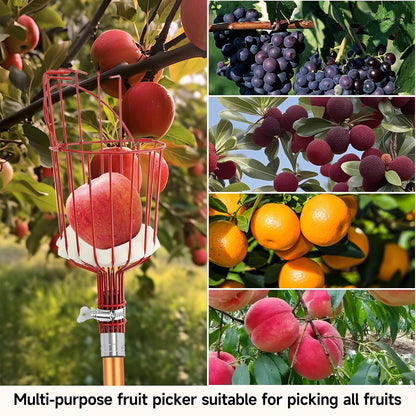 SAN LIKE Fruit Picker Tool 18FT Telescoping Fruit Picker Pole, Easy to Assemble Twist-On Apple