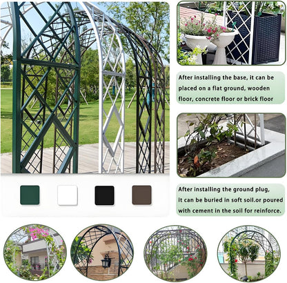Heavy Duty Garden Arch Trellis, Wide Outdoor Metal Arbor Trellis Arch for Climbing Plants, Sturdy