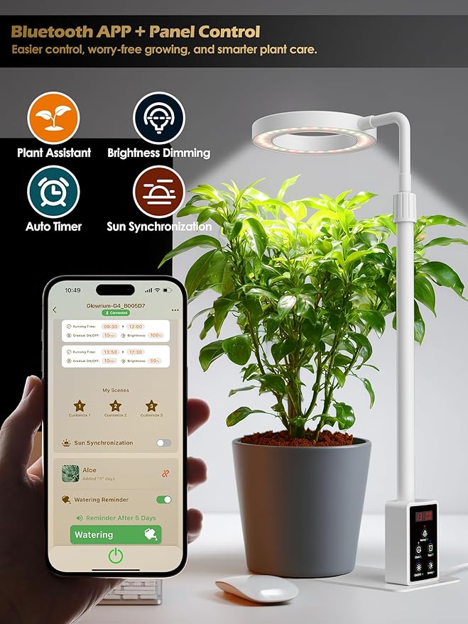 Grow Light with Stand, LED Plant Light for Indoor Plants, Full Spectrum Grow Lamp, Adjustable