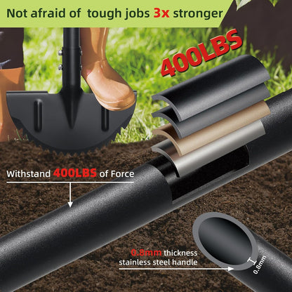 Half Moon Edger Lawn Tool - Heavy Duty Saw Tooth Manual Edgers with Sharp Blade & Wide Footplate