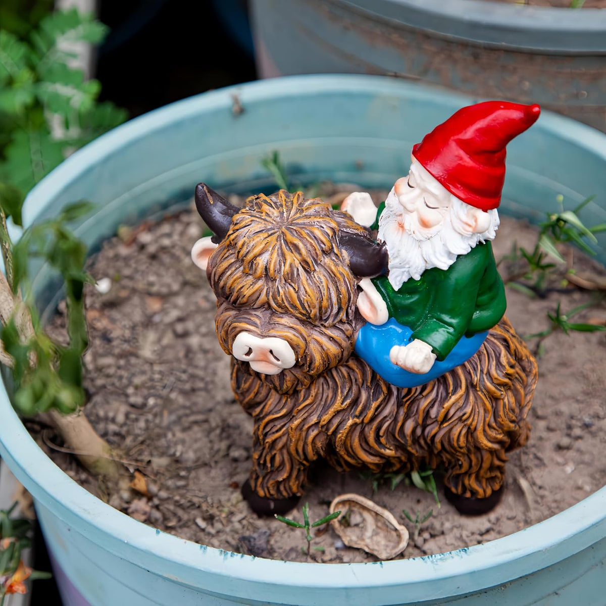 Highland Cow Gnome Garden Decorative Statue Garden Gnomes Decor Outdoor Statues Gnome Suitable for