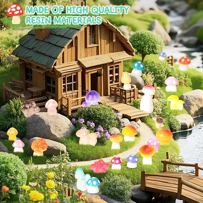 100pcs Mini Mushrooms Tiny Resin Mushrooms Miniature Little Small Mushroom Figures Bulk for for