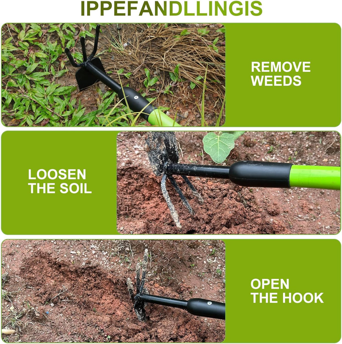 Telescopic Garden Hoe, Dual-Head Weeding and Cultivating Tool with Adjustable Handle, Lightweight