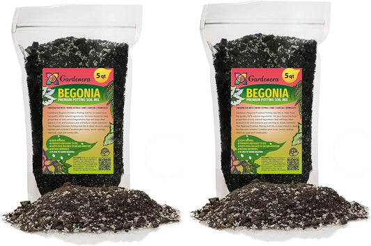 Gardenera Begonia Plant Potting Soil - All-Natural Blend for Thriving Begonia Plants - Boosts Root