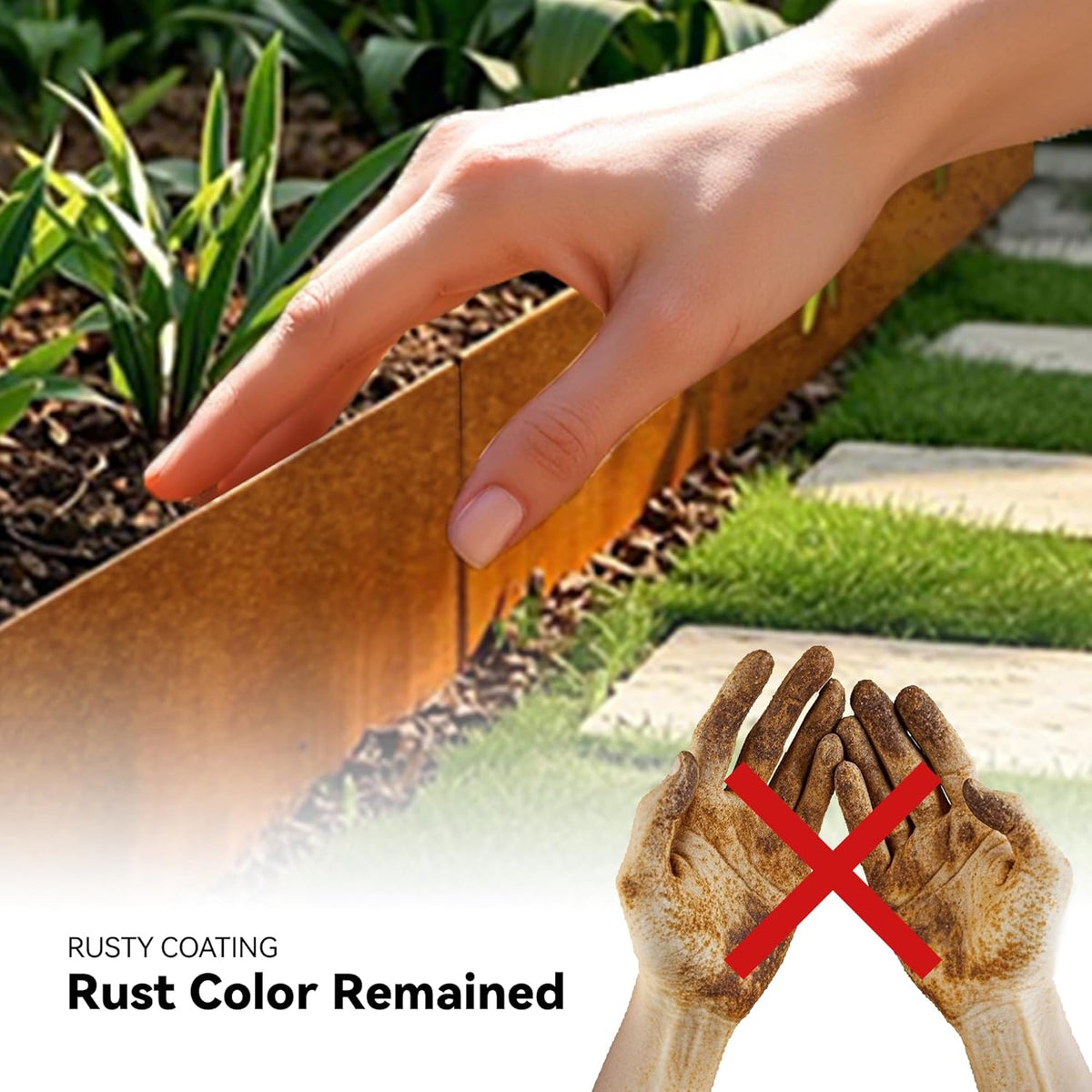 Worth Galvanized Steel Landscape Edging 8" x50' Metal Garden Edging Roll Flexible Bender Border