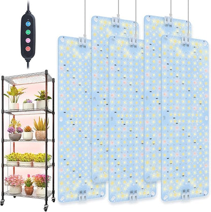 5Pack 2025 Ultra-Thin Panel Grow Lights for Seed Starting, Vegetables, Greenhouse & Under Cabinet &