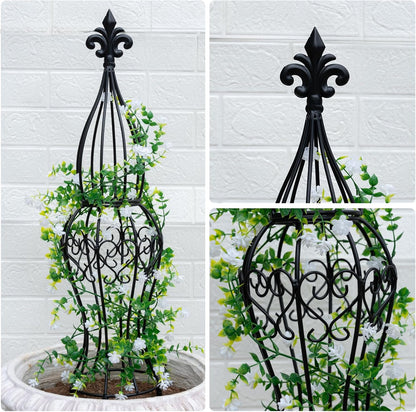 Obelisk Metal Garden Trellis for Climbing Plants - 29.5 in by 6.3 in Durable Iron Structure, Easy