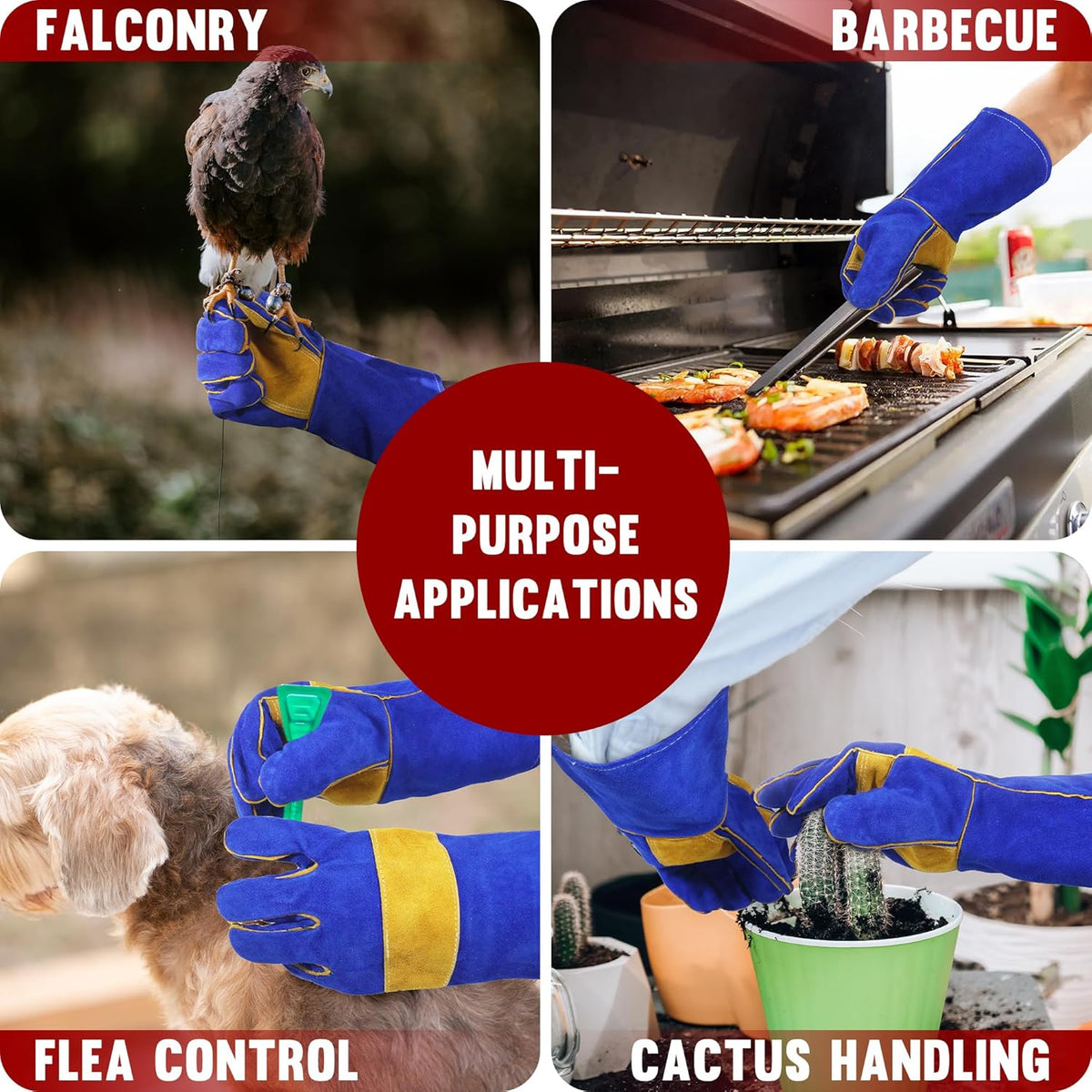 HANDLANDY Animal Handling Gloves, Falconry Cat Glove Bite Proof, Thorn Proof Rose Pruning Gardening