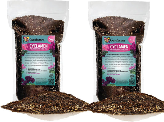 Gardenera Premium Cyclamen Potting Soil Mix - Perfect Balance of Nutrients, Drainage, and Aeration