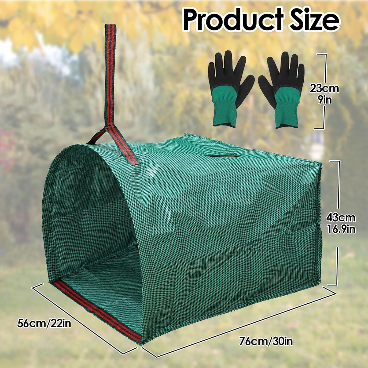 53 Gallon Garden Bags for Debris,2-Pack Yard Waste Bags,Large Dustpan-Type Lawn bags with Gardening