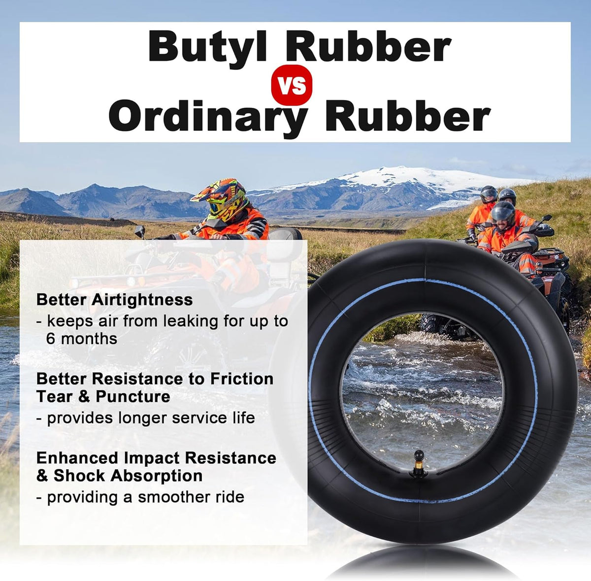 RUTU 4.00-6 Tube 4.10/3.50-6 Heavy Duty Inner Tube with TR87 Bent Valve Stem Replacement for Go