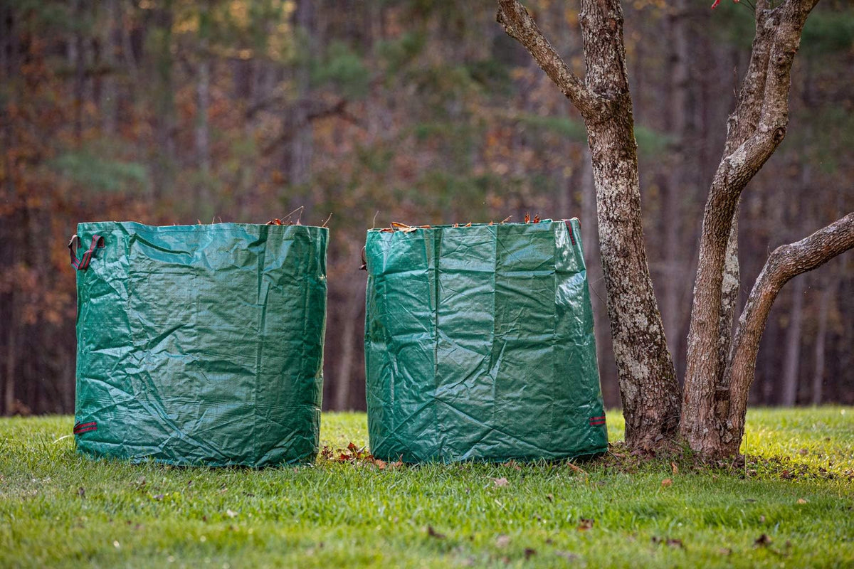 Gardzen 2-Pack 132 Gallon Yard Waste Bags, Reusable Heavy Duty Collapsible Garden Leaf Bags with