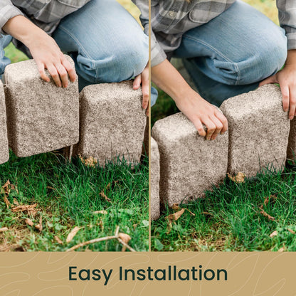 Beuta Landscape Edging | Garden Edging Border | Faux Stone Block XL for Lawn Edging, Flower Beds &