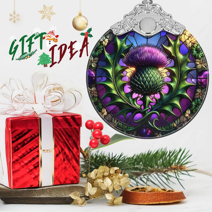 Scottish Thistle Stained Glass Orament - Christmas Ornament - Christmas Decorations for Tree