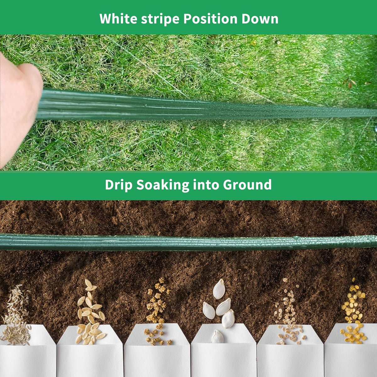 Watoo 2025 Sprinkler Hose & Soaker Hose for Yard - 75 FT Reinforced Flat Garden Hose with Holes