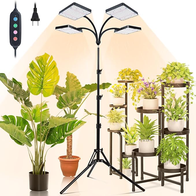 Grow Light with Stand, Orchbloom Grow Lights for Indoor Plants 100W, Natural Sunlight Full Spectrum