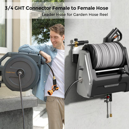 Giraffe Tools Leader Hose 12ft x 5/8", Custom Length, Heavy Duty, No Kink, Flexible, Rubber Garden