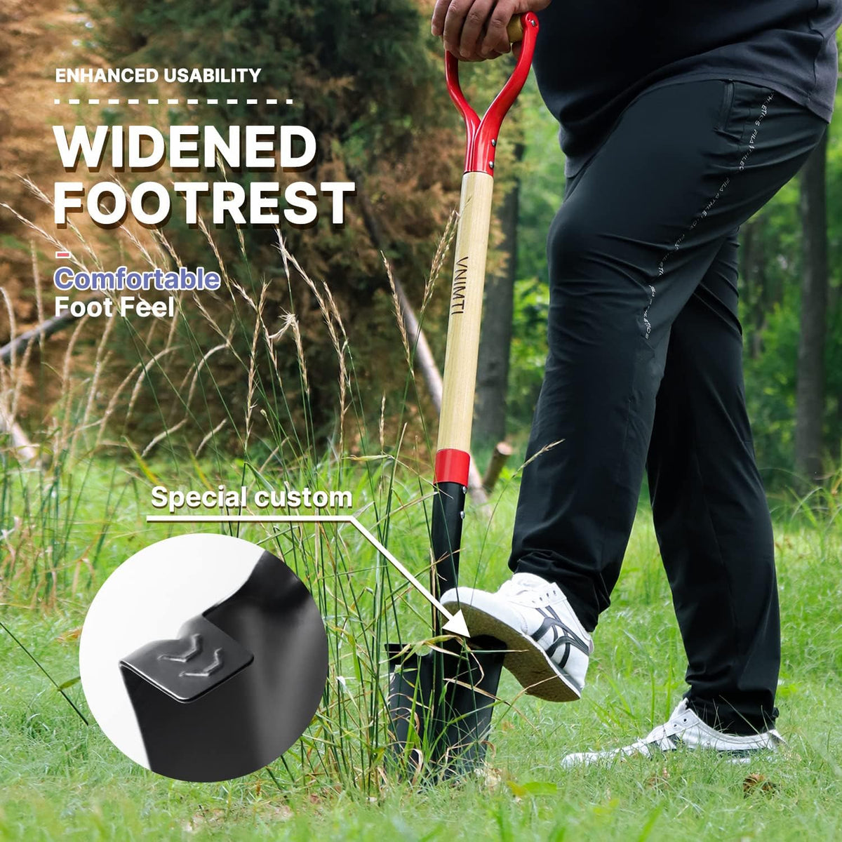 VNIMTI Spade Shovel,Transplanting Spade，Drain Spade,Spade Shovels for Digging,Sharp Shooter Shovel