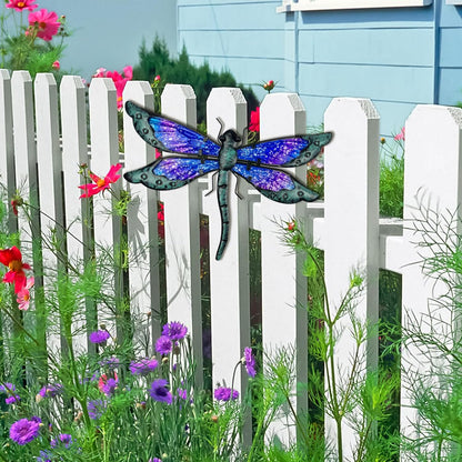 HONGLAND Metal Dragonfly Decor, Dragonfly Outdoor Wall Decor, Metal Wall Art, Wall Sculptures Gifts