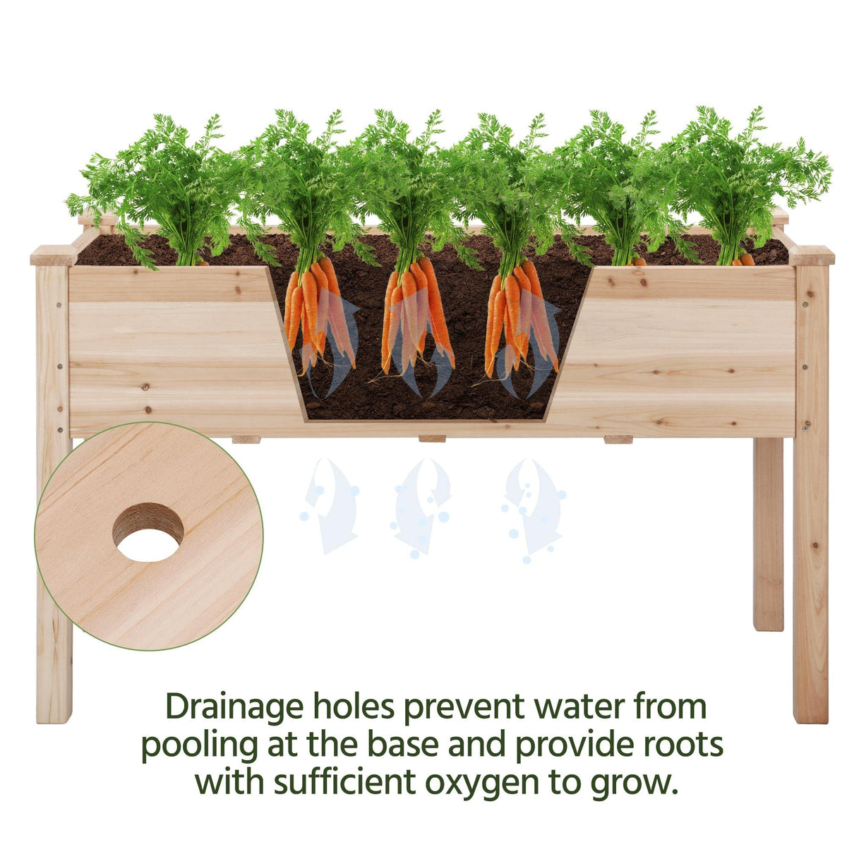 Yaheetech Raised Garden Bed 2Pcs Elevated Wood Planter Box Outdoor, Wood