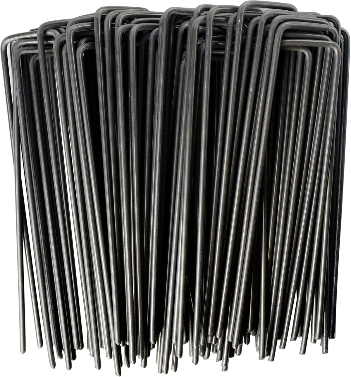 MySit 6" Garden Staples Landscape Stakes Ground Pins 200 Pack, Lawn Staples Weed Fabric Staple