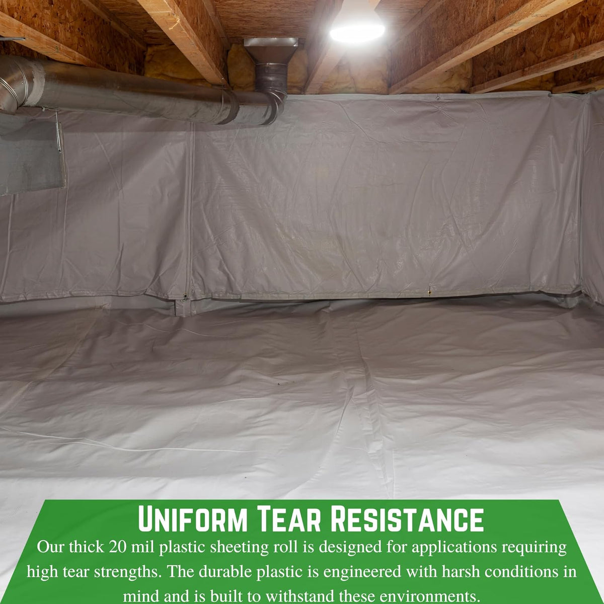 Farm Plastic Supply Crawl Space Vapor Barrier, 20 mil - Thick Plastic Sheeting, Drop Cloth Moisture