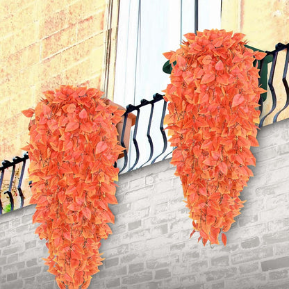 BLEUM CADE Fake Hanging Plants, 2pcs Artificial Hanging Plant, Faux Orange Vines Hanging Plant for
