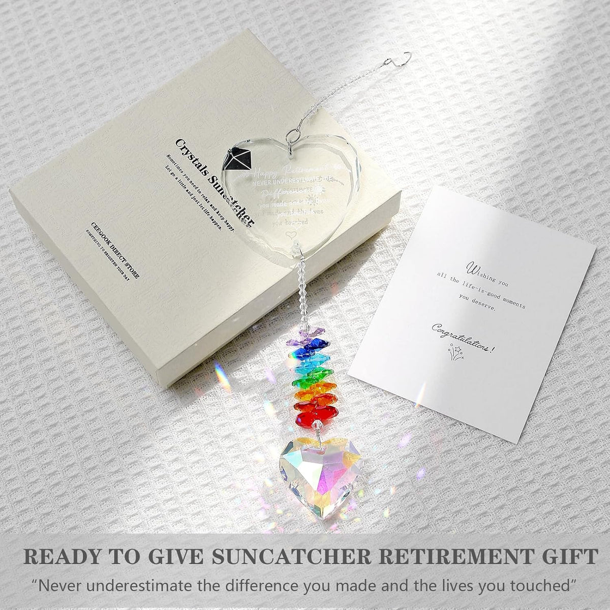 Retirement Gift Crystal Suncatcher, Retirement Gifts for Women, Gifts for Retired Friend Coworker