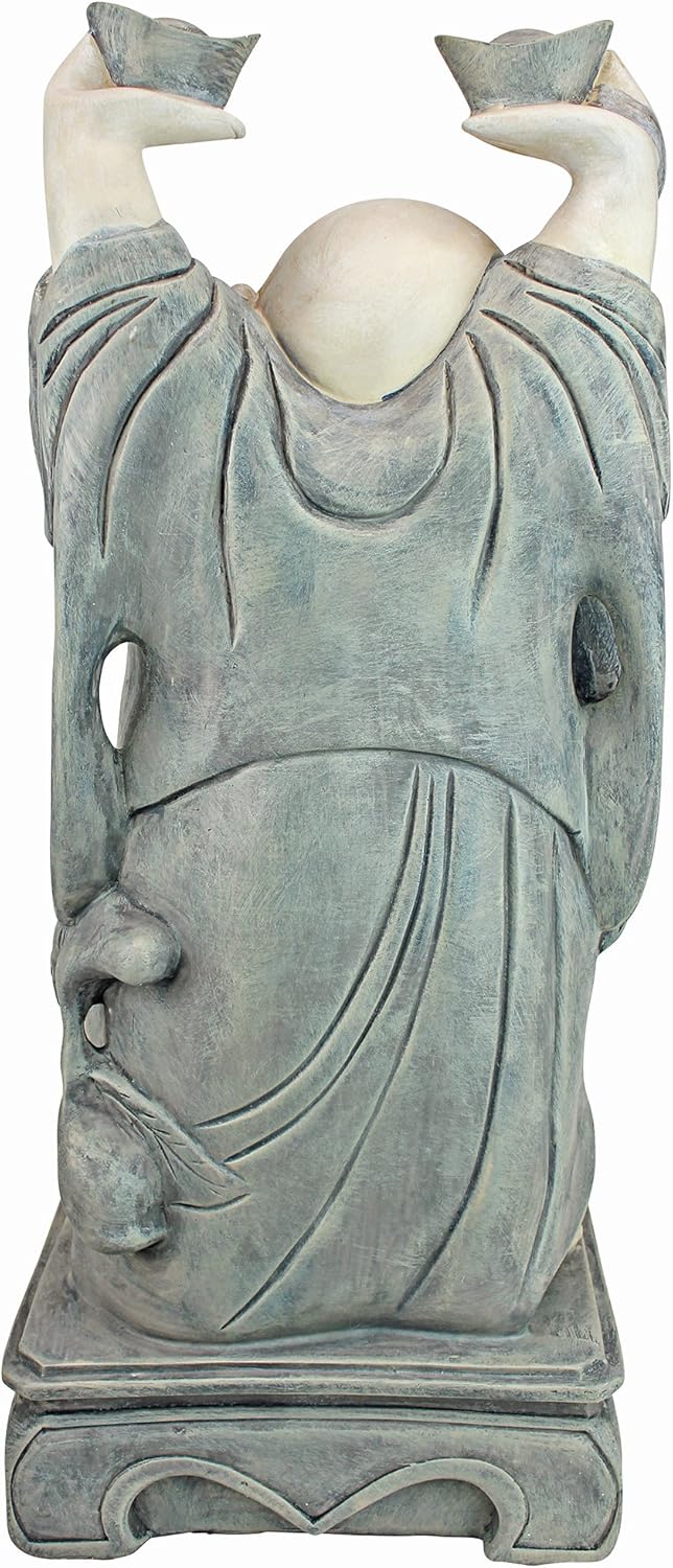 Design Toscano Jolly Hotei Laughing Man Asian Decor Indoor/Outdoor Garden Statue, 26 inches tall