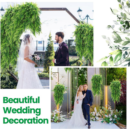 Geosar 56 Pcs Artificial Hanging Plants 32 Inch Hanging Boston Ferns Plastic Fake Plants for Wall