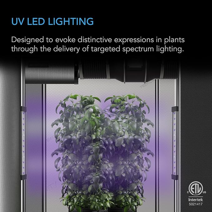 AC Infinity IONBEAM U2, Targeted Spectrum UV LED Grow Light Bars 11”, 2-Bar Lighting Kit with 365nm